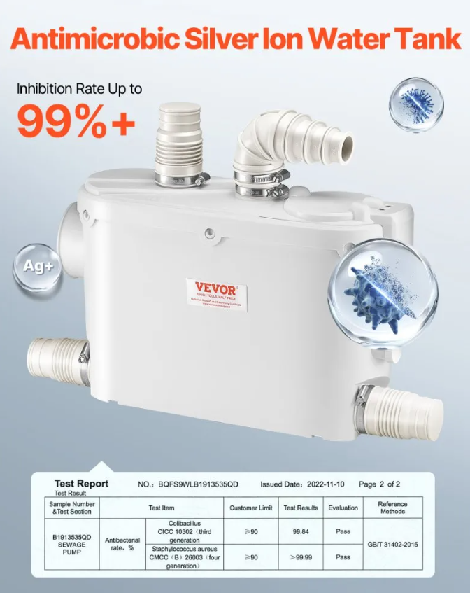 🚽 VEVOR Hebeanlage 500 W mit Zerkleinerer