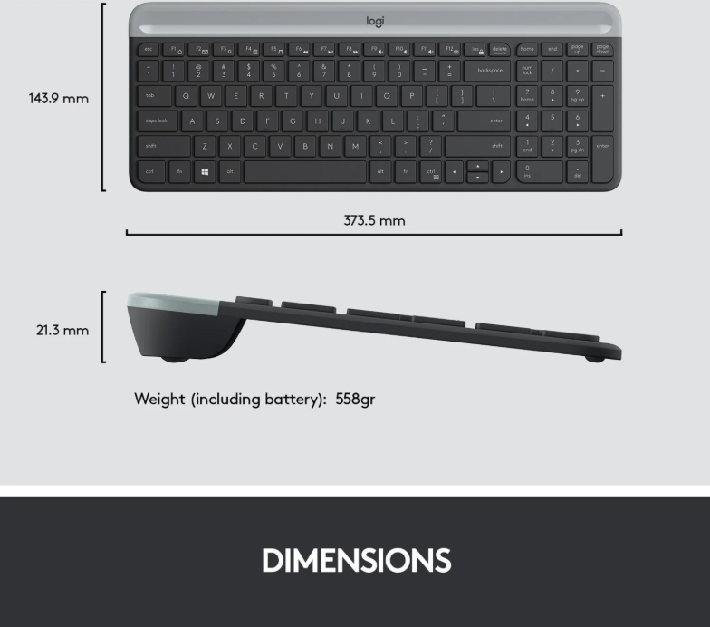 💻 Logitech MK470 Slim Combo – Graphit, DE-Layout (B-Ware)