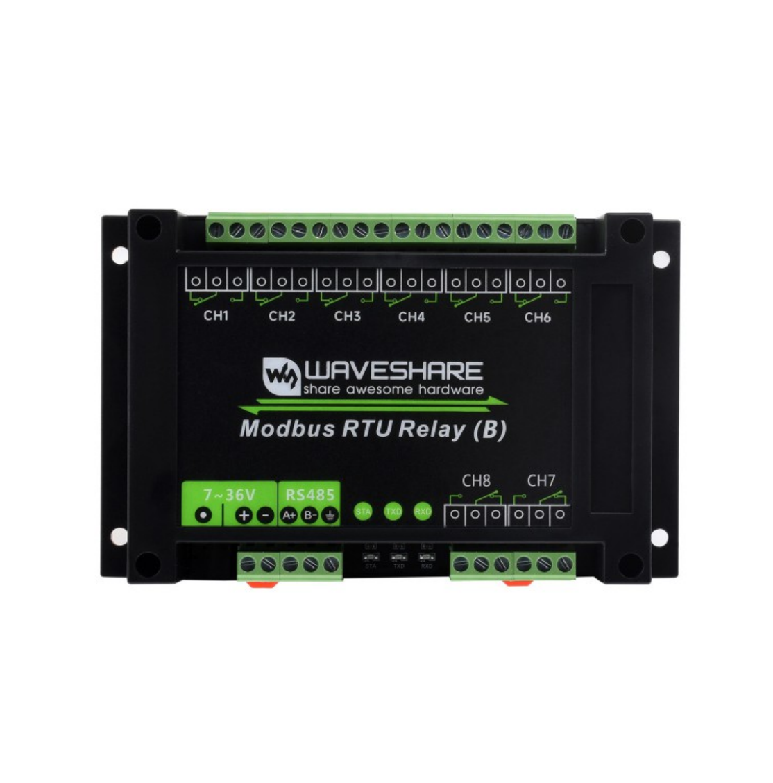 Waveshare Industrial Modbus RTU 8-Channel Relay Module (B)