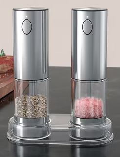 🧂 Elektrische Salz- & Pfeffermühle – Set mit USB-Ladestation- B-Ware