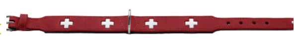 🐶 HUNTER Halsband Swiss 50 S-M – Rot/Schwarz, Leder - B-Ware