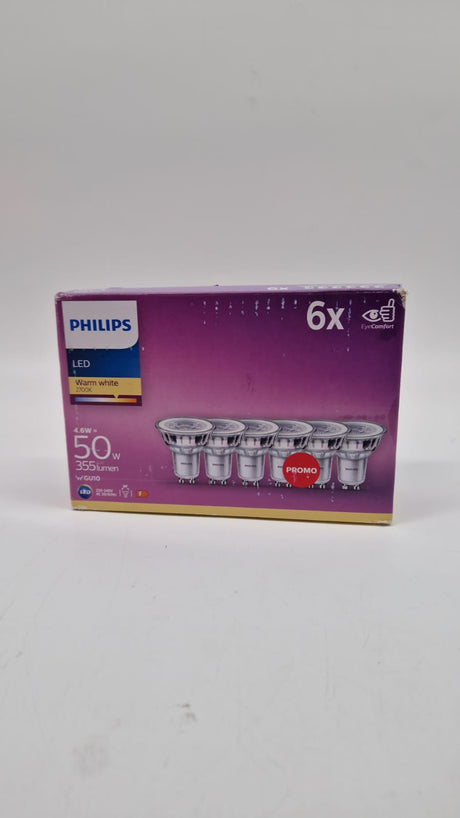 💡 Philips LED Classic GU10 – 6er Pack, warmweiß, 50W Ersatz - B-Ware