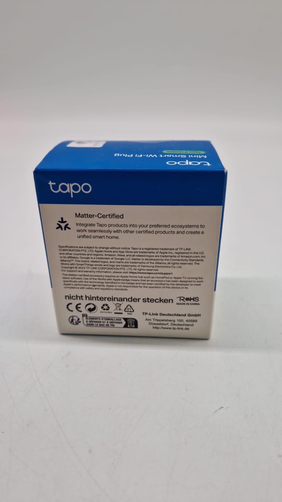 🔌 Tapo P100M Mini Smart Wi-Fi Stecker – Matter, Alexa/Siri/Google - B-Ware