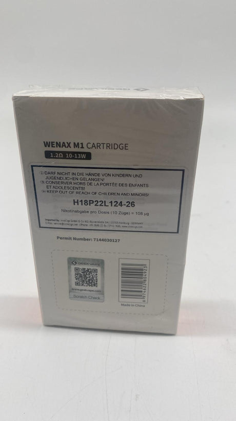 💨 GeekVape Wenax M1 Pods 1,2 Ohm – 2 ml, Leerpods, 4er Pack