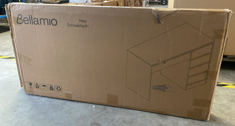 🖥️ Bellamio Livny Schreibtisch Hochglanz Weiß – 5 Schubladen, 110 cm - neu
