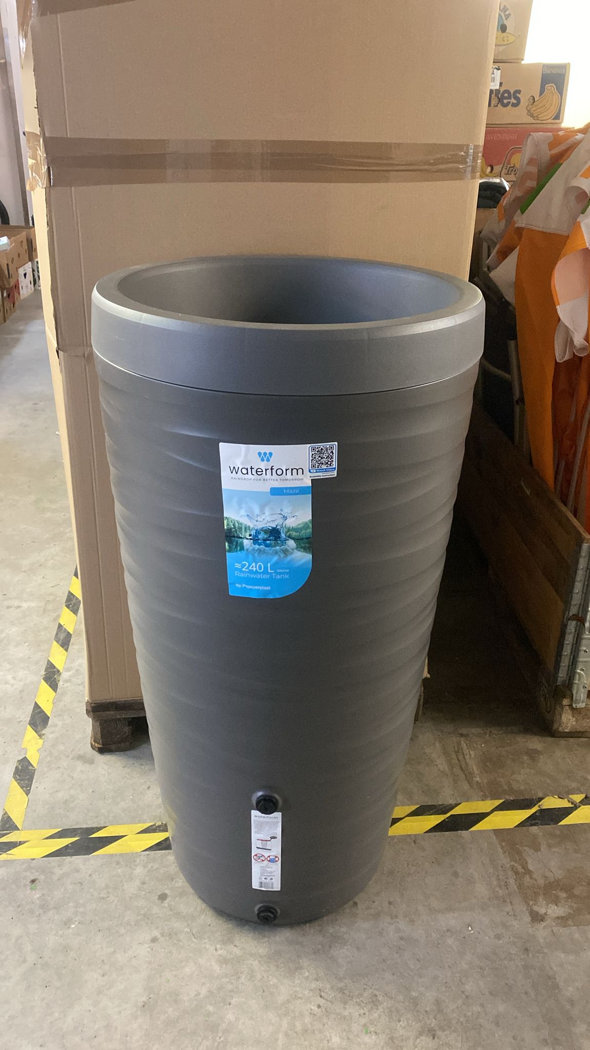 🌧️ Regenspeicher Maze 240L Grau – inkl. Deckel, modern & robust - B-Ware