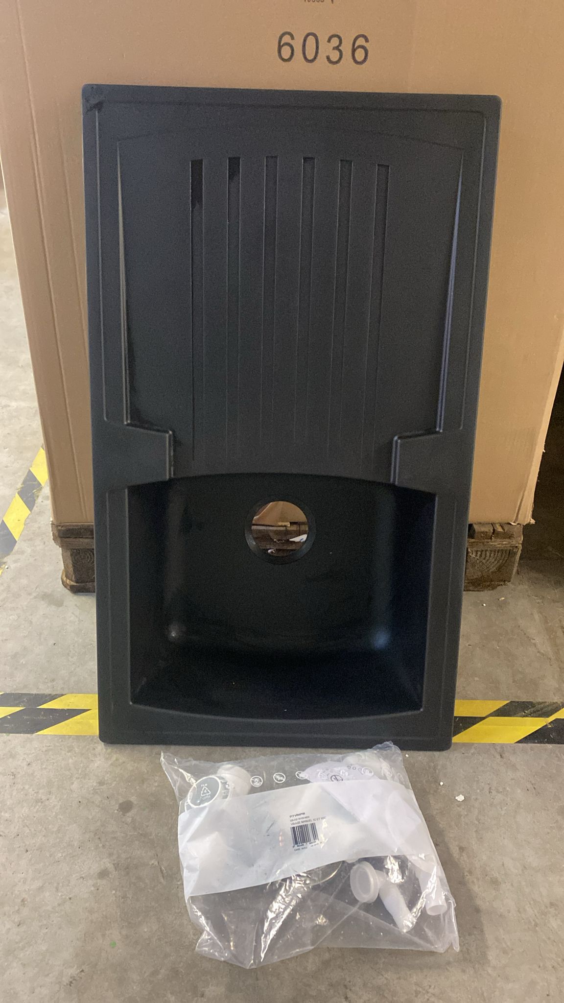 🚰 STRADOUR Einbauspüle Arena 86×50 cm Schwarz – 1 Becken + Abtropffläche - B-Ware