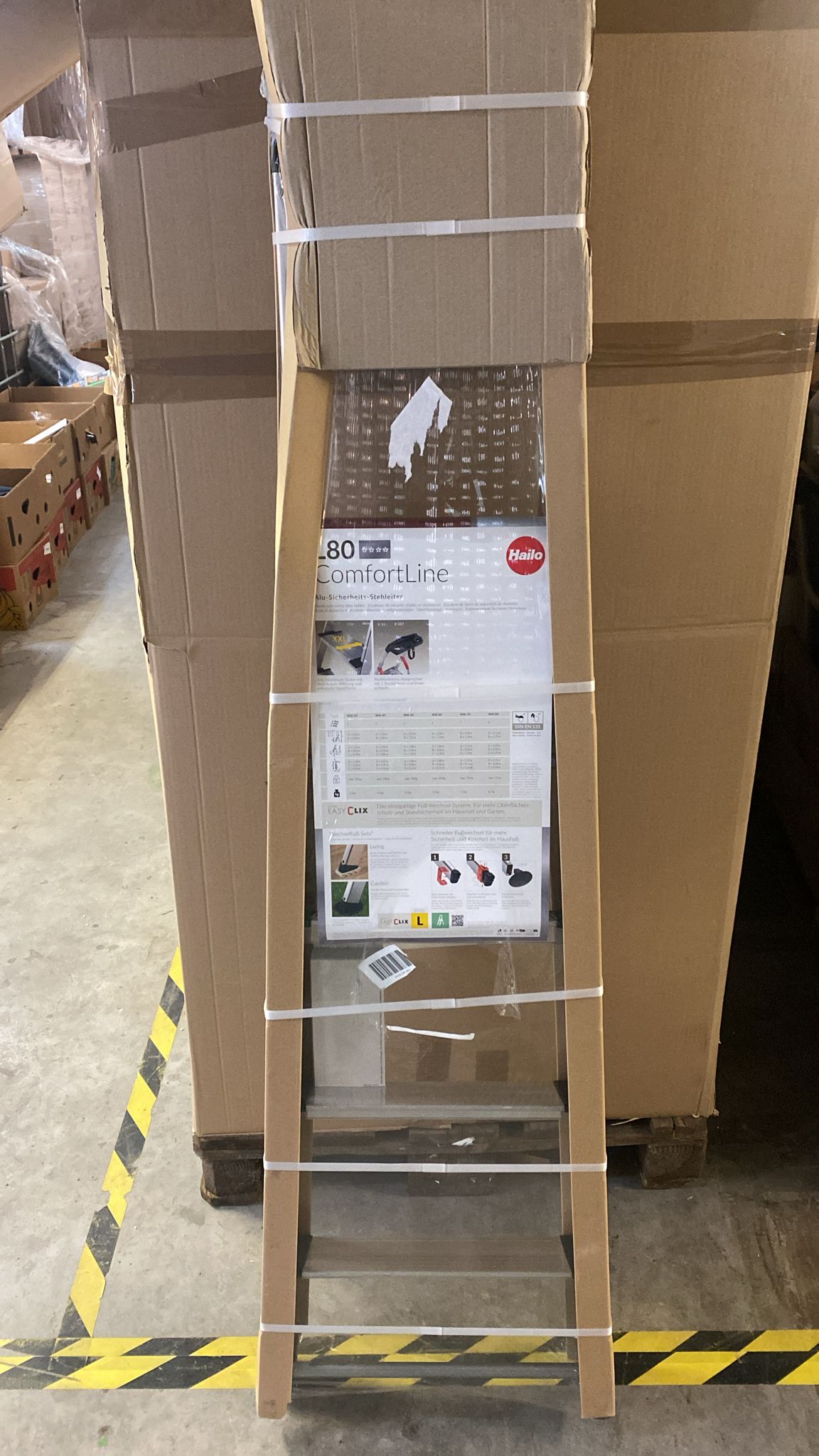 🪜 Hailo L80 ComfortLine Alu-Stehleiter – 4 XXL-Stufen, 285 cm Arbeitshöhe, 150 kg belastbar - neu