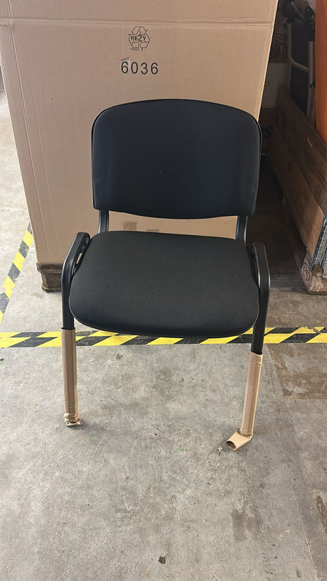 🪑 Topsit Wartezimmerstuhl Schwarz – stapelbar, gepolstert, Metallgestell - neu