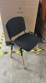 🪑 Topsit Wartezimmerstuhl Schwarz – stapelbar, gepolstert, Metallgestell - neu