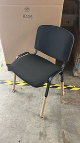 🪑 Topsit Wartezimmerstuhl Schwarz – stapelbar, gepolstert, Metallgestell - neu