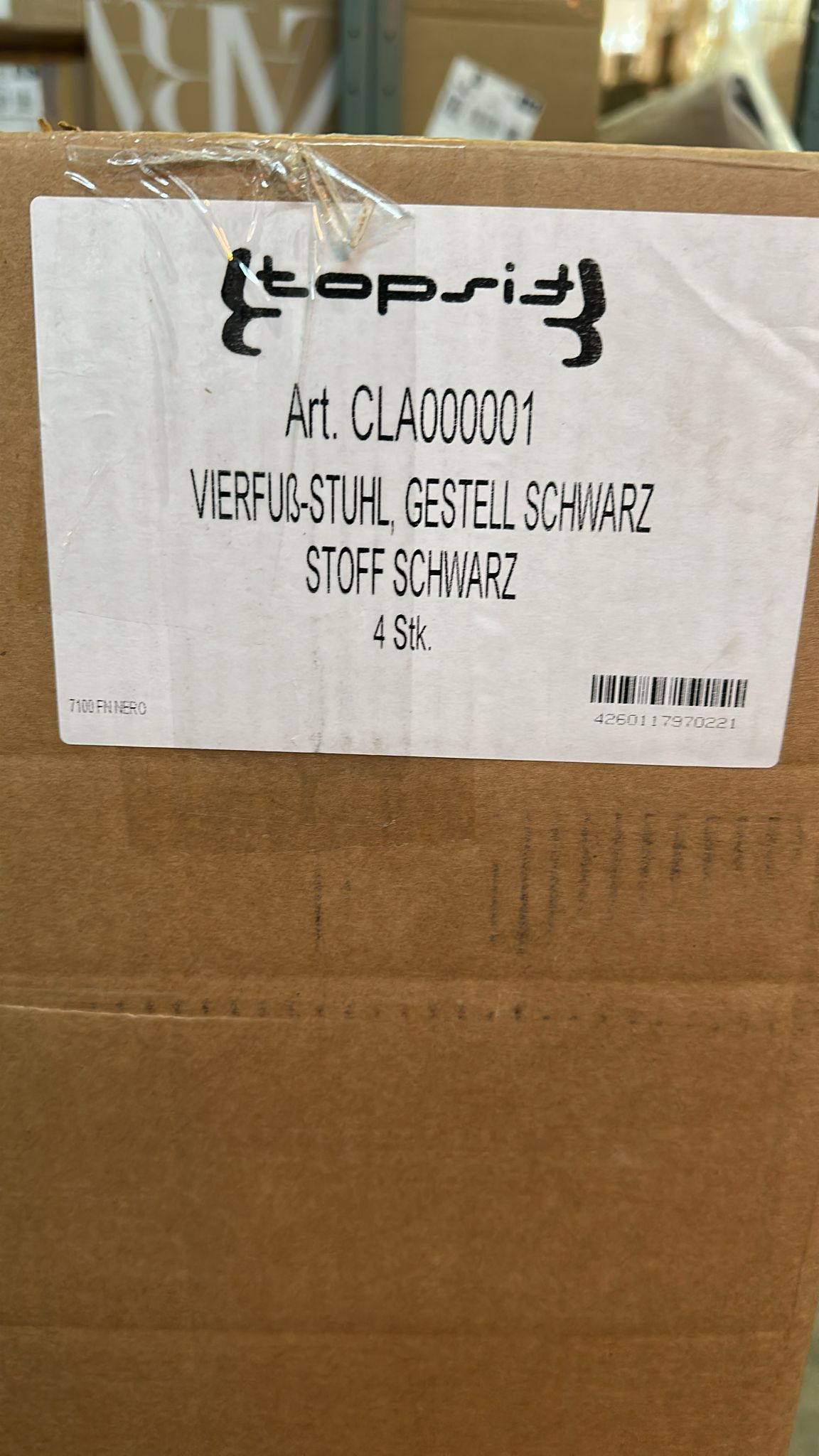 🪑 Topsit Wartezimmerstuhl Schwarz – stapelbar, gepolstert, Metallgestell - neu