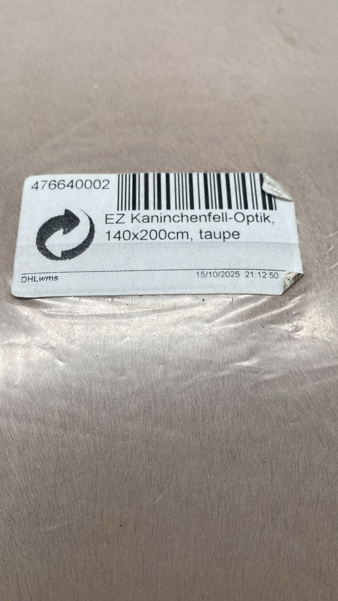 🧶 Edelzeit Teppich „Britt“ 140×200 cm – Taupe, Kaninchenfell-Optik, neu