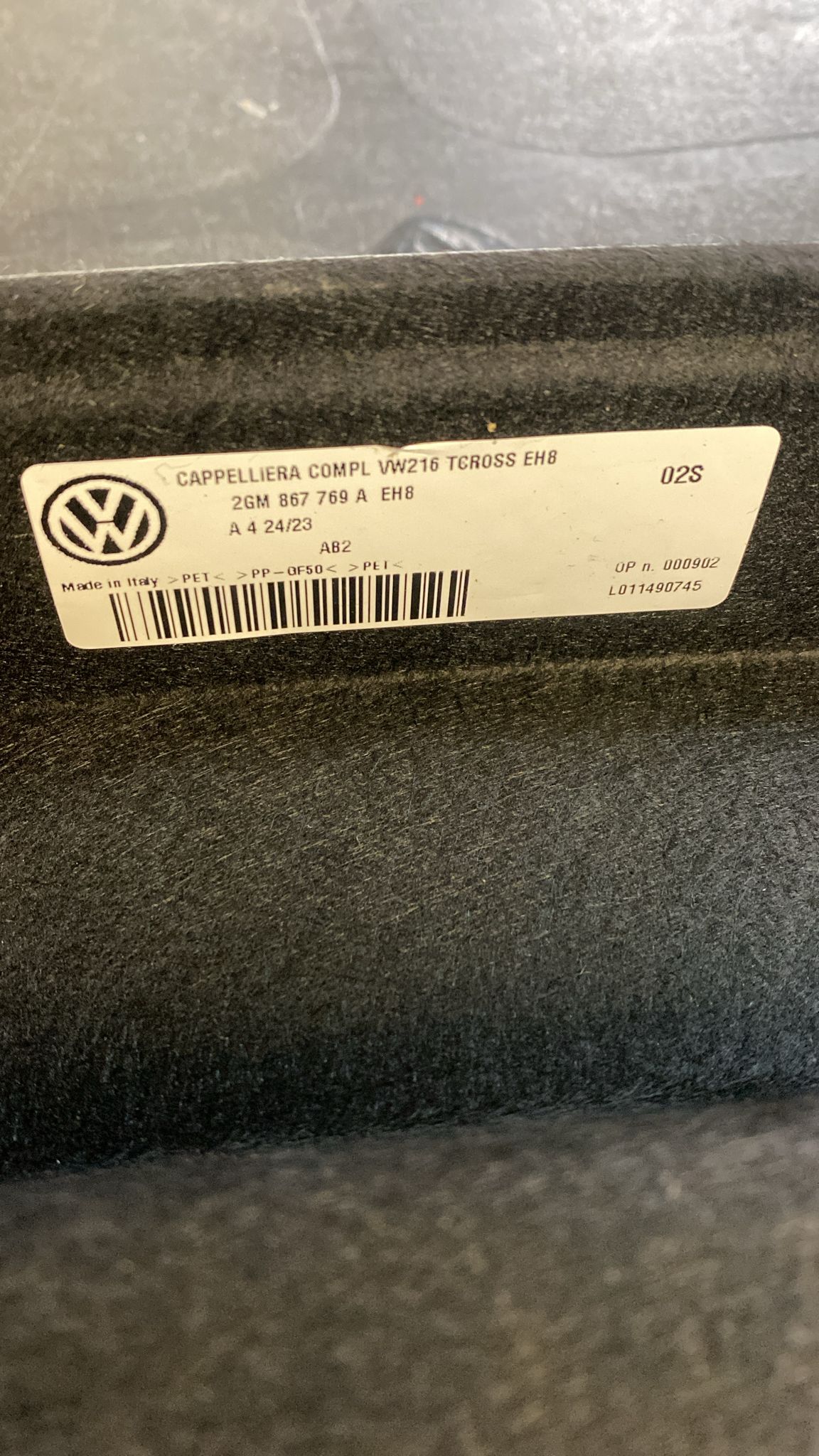 🚗 Original VW T-Cross Hutablage 2GM867769A – Kofferraumabdeckung - B-Ware