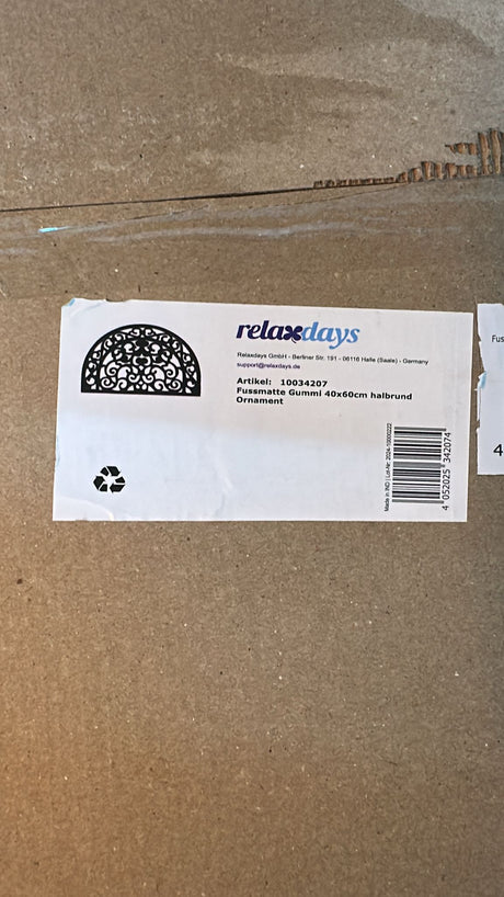 🚪 relaxdays Halbrunde Fußmatte aus Gummi – wetterfest & rutschhemmend, neu