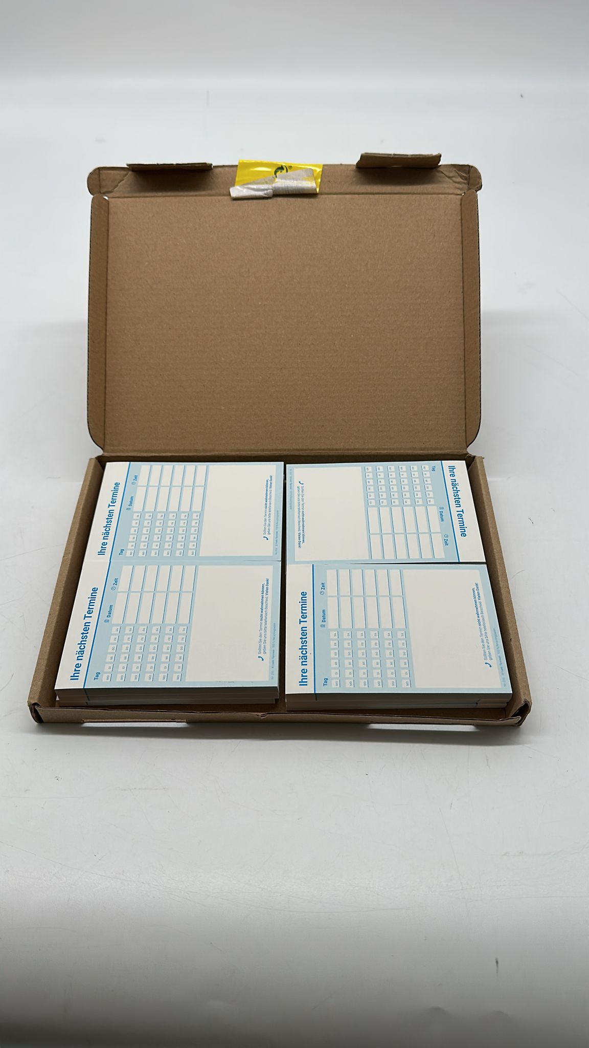📅 Terminzettel Praxis – 12×50 Blatt, blau, 6 Termine pro Zettel, neu