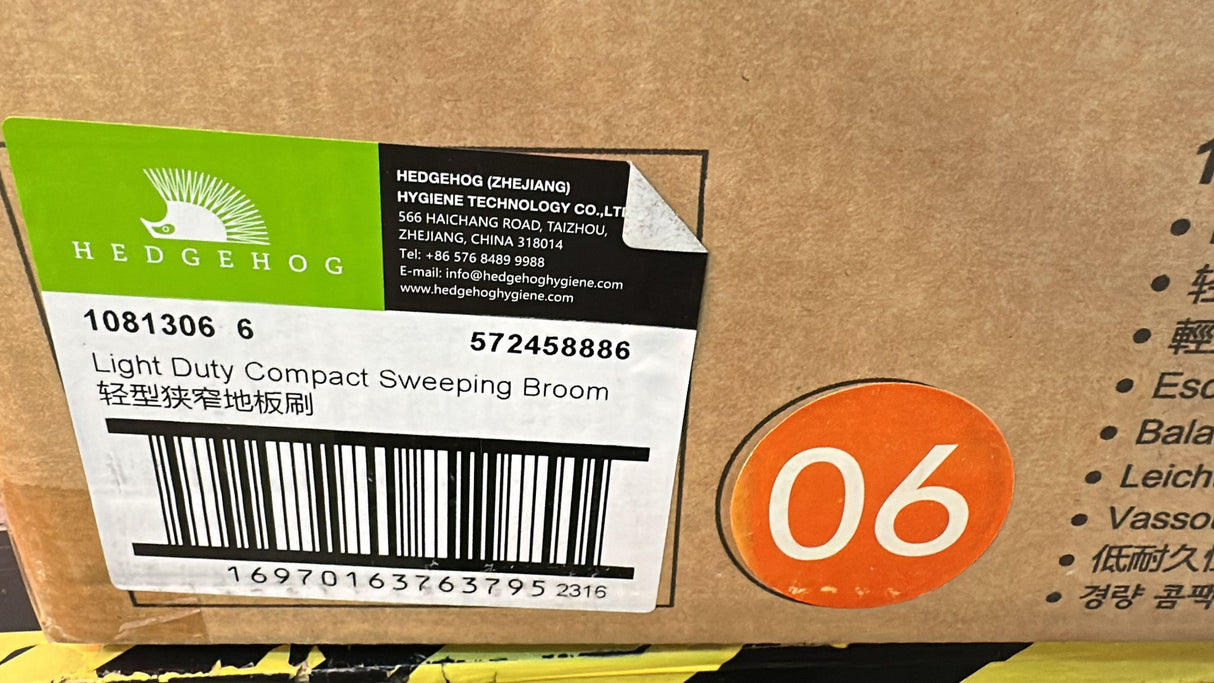 🧹 Hedgehog Light Duty Compact Besen – Orange, neu