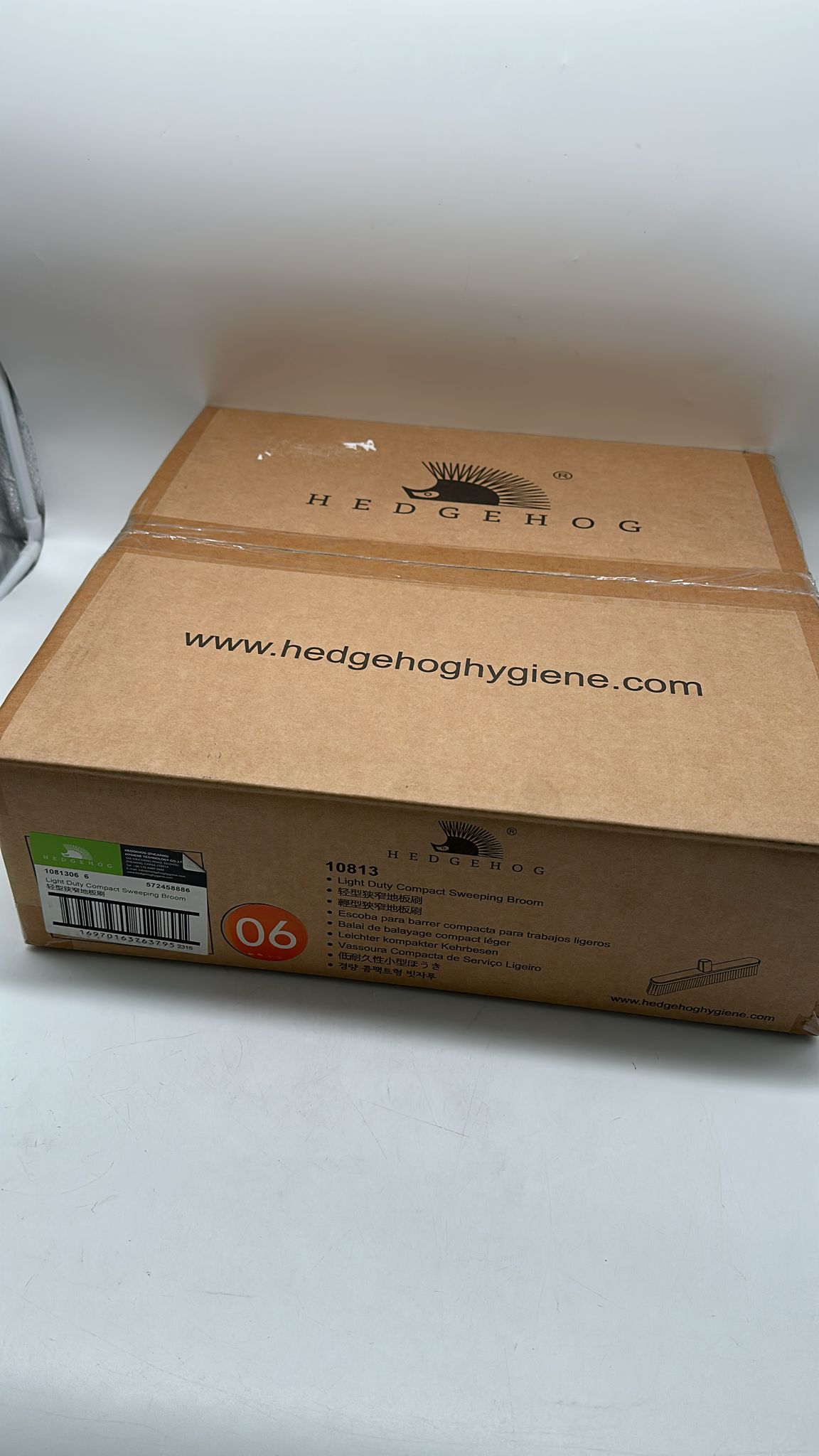 🧹 Hedgehog Light Duty Compact Besen – Orange, neu