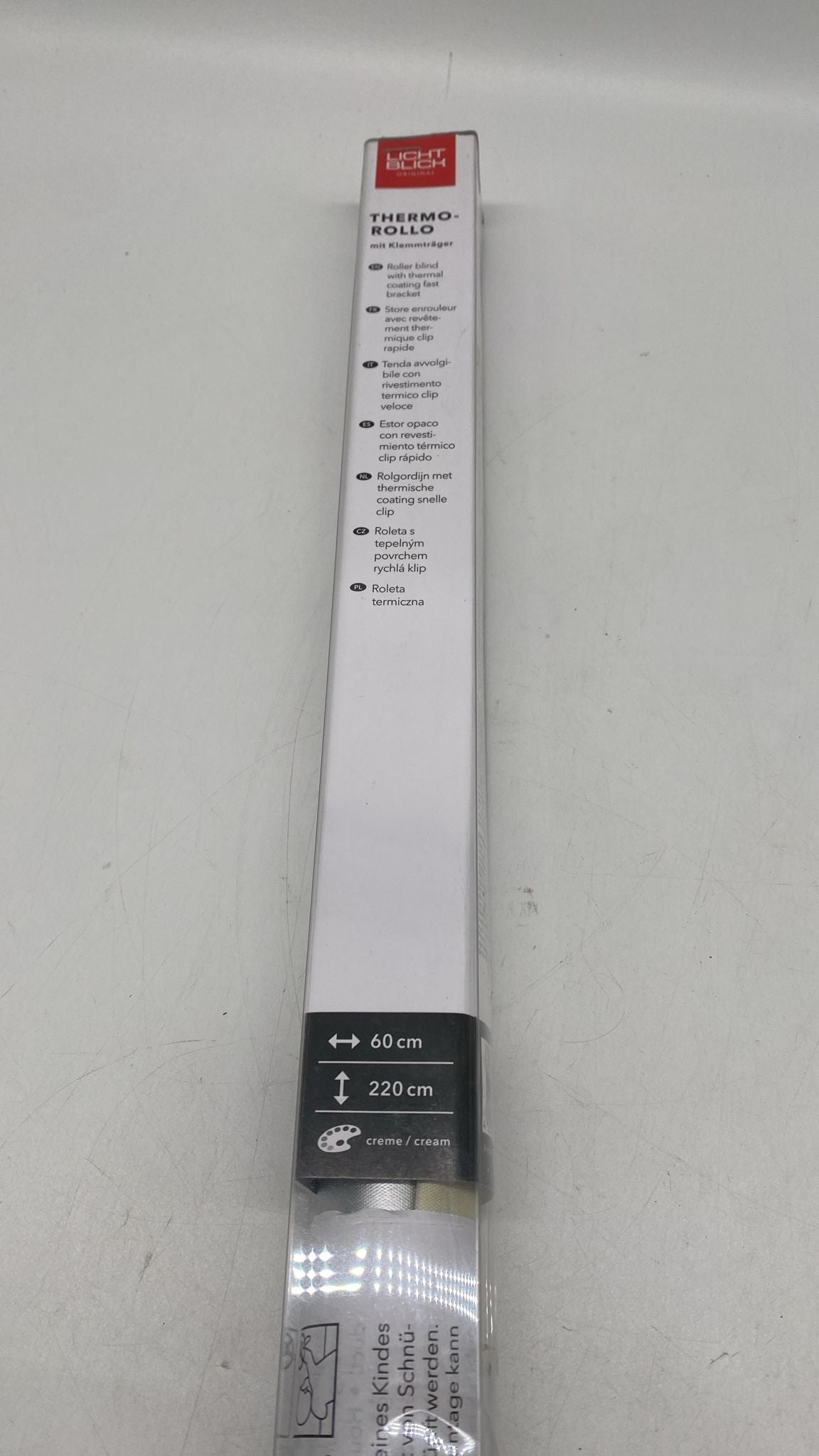 🪟 Lichtblick Rollo Klemmfix 60×220 cm – Verdunkelnd, Creme, ohne Bohren, neu