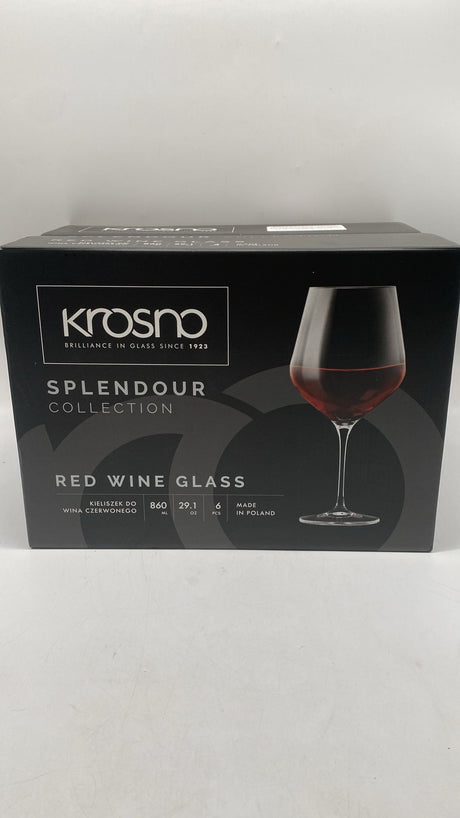 🍷 Krosno Burgunder Rotweingläser 6er Set – 860 ml, Kristallglas, neu