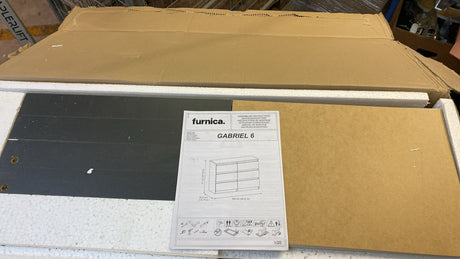 🗄️ GABRIEL Kommode 100 cm – 6 Schubladen, Anthrazit / Wotan Eiche, neu