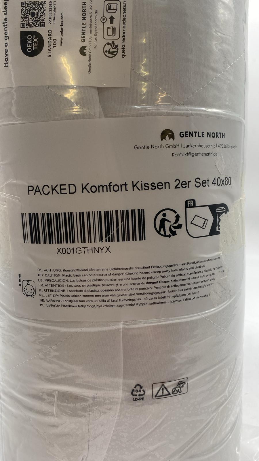 🛏️ Microfaserkissen 40×80 cm 2er Set – waschbar, allergikerfreundlich, neu