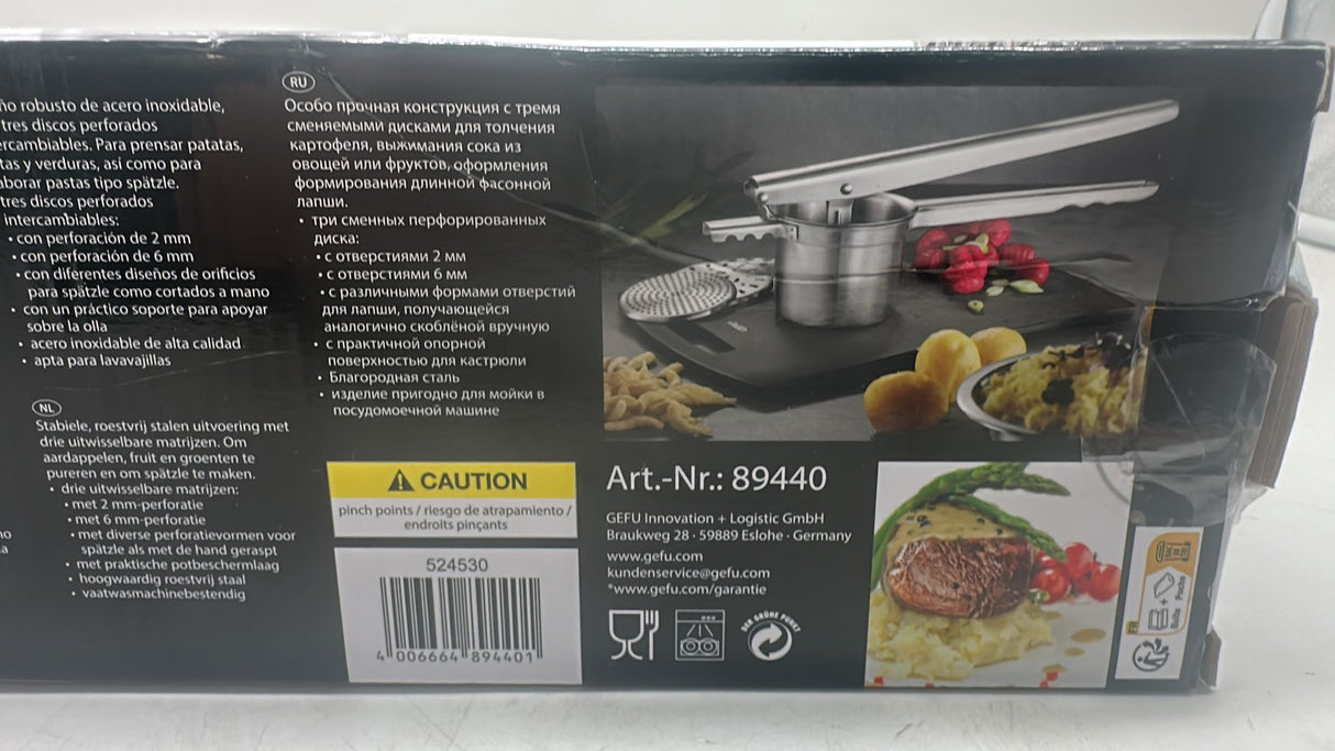 🥔 GEFU Prenso Kartoffel-, Saft- & Spätzlepresse Edelstahl - neu