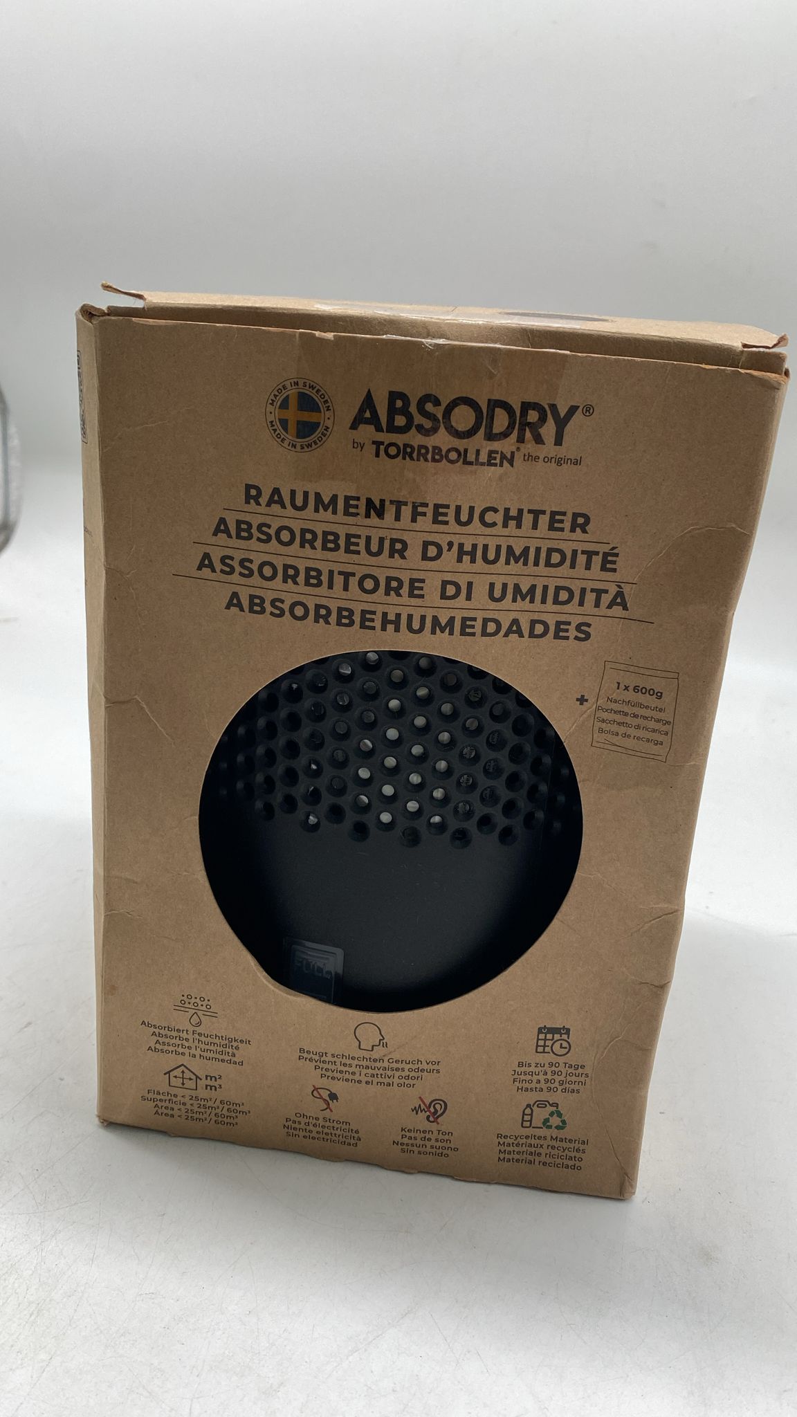 💧 AbsoDry Luftentfeuchter ohne Strom bis 25m² – inkl. Nachfüllpack Schwarz - B-Ware