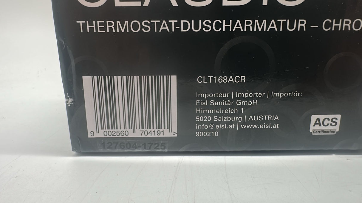 EISL Duscharmatur CLAUDIO Chrom, Mischbatterie mit Thermostat, Thermostatarmatur mit Sicherheitssperre bei 38°C, Duscharmatur mit Wassersparfunktion - neu