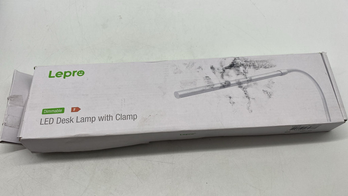 💡 LEPRO LED Tischlampe mit Klemme – Schwenkarm Schreibtischlampe Weiß - B-Ware
