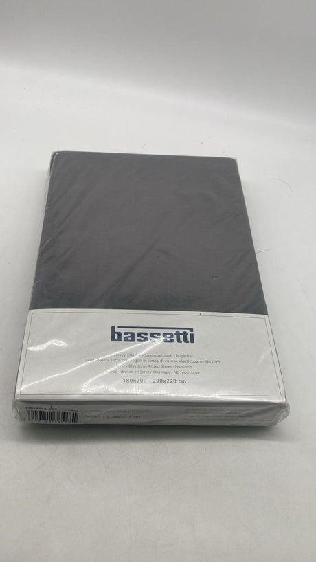 🛏️ Bassetti Spannbettlaken 764 Grau – Baumwolle/Elastan 180×200 bis 200×220 cm - neu