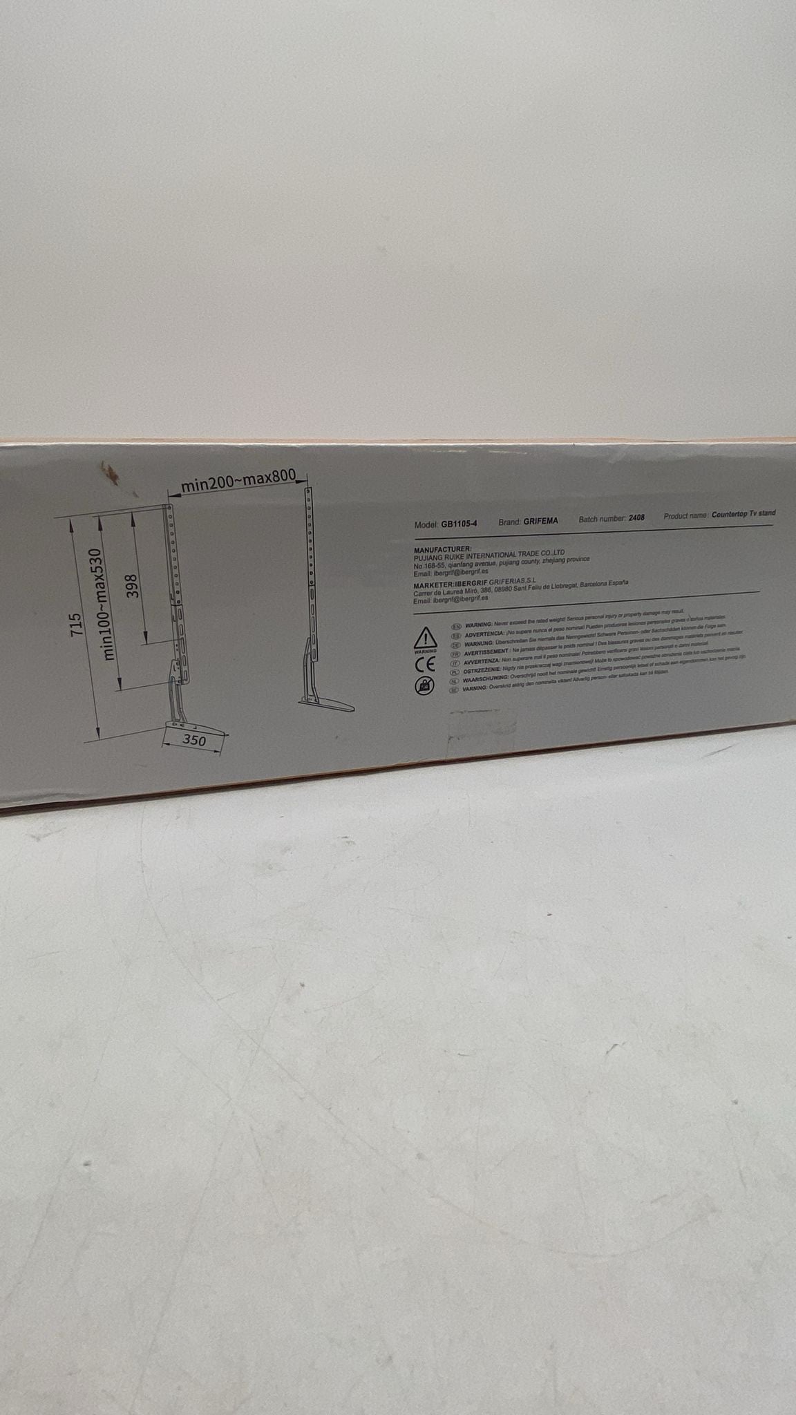 📺 GRIFEMA TV Stand 22–80" – höhenverstellbar VESA 800x400 bis 50kg - neu