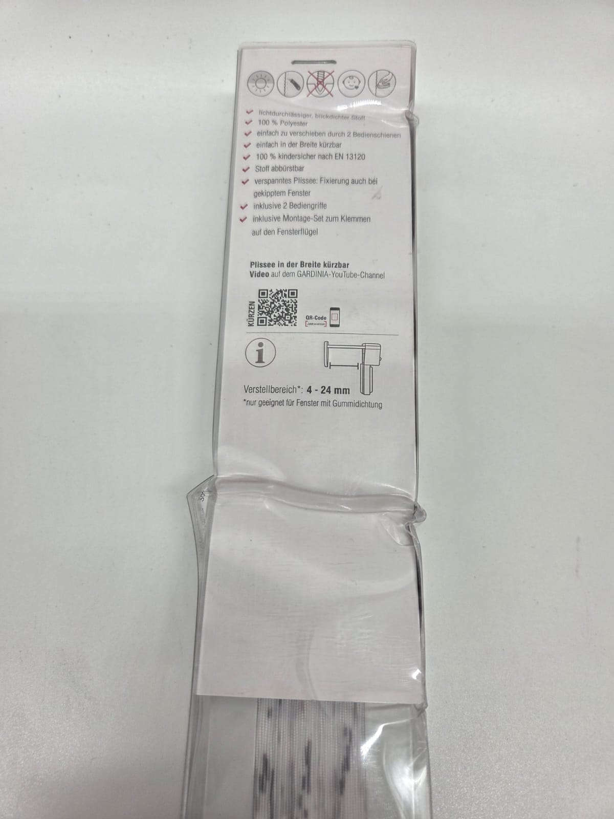 🪟 Gardinia Plissee 60×130 cm „Bella Blätter“ – B-Ware!