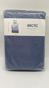 🛏️ Arctic Bettwäsche 135×200 cm – Biber/Flanell, Baumwolle, Blau gestreift - B-Ware