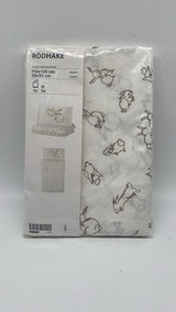 👶 RÖDHAKE Babybettwäsche 110×125 cm – Kaninchen-Design, Baumwolle, 2-teilig - neu
