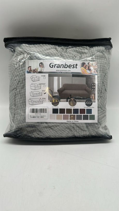 🛋️ Granbest Sofabezug 3 Sitzer – Silbergrau, Stretch Jacquard, Haustierschutz, neu