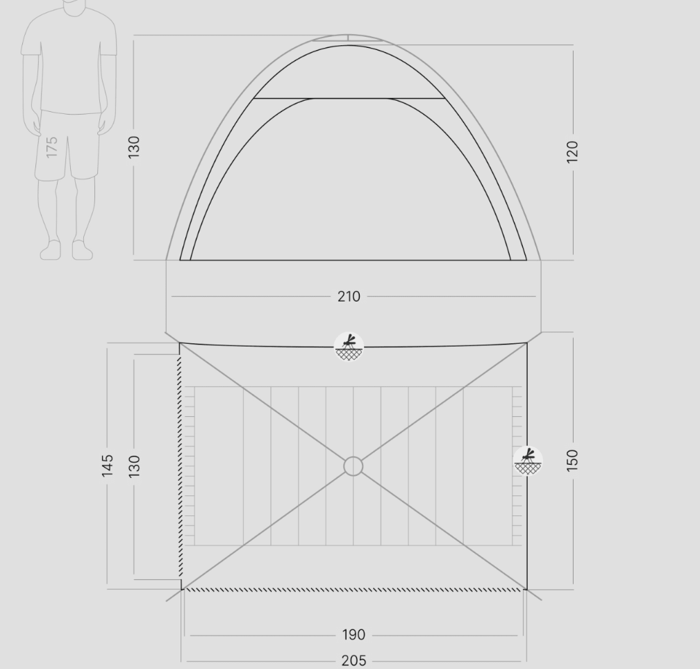 Quick Palm Strandmuschel -Schnell Aufgebaut, UV-Schutz und Frisches Design