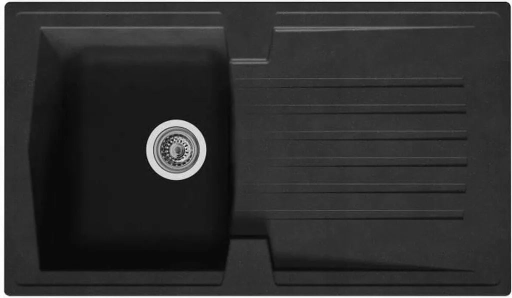 🚰 STRADOUR Einbauspüle Arena 86×50 cm Schwarz – 1 Becken + Abtropffläche - B-Ware