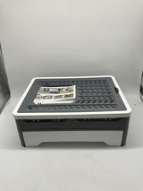 🐱 Gupamiga Katzentoilette – Grau/Weiß, mit Deckel & Tablett - B-Ware