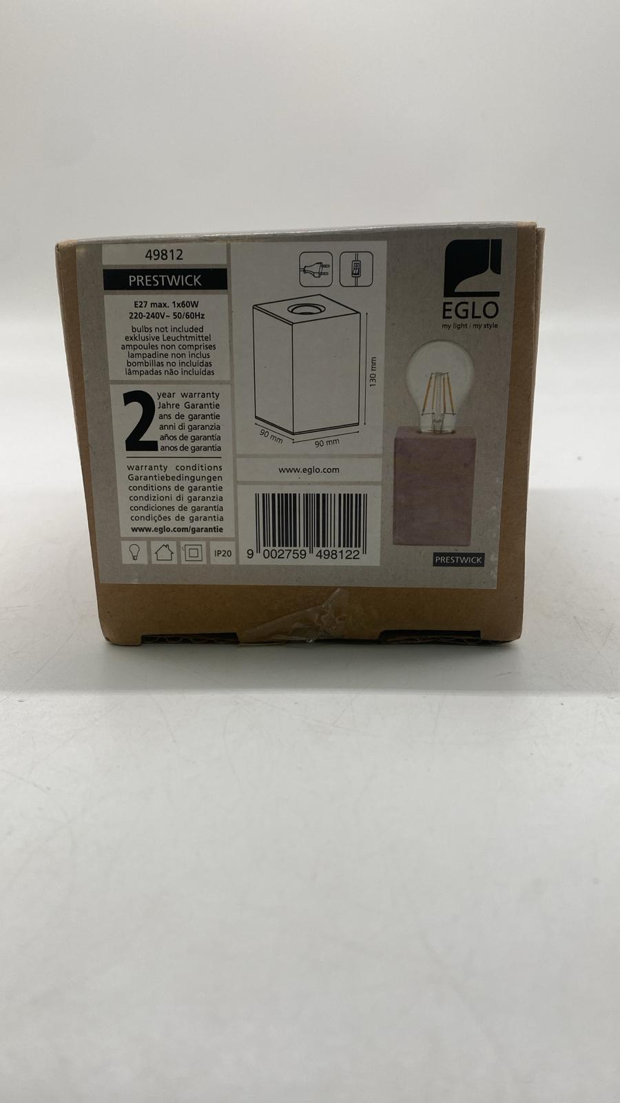 💡 Eglo Prestwick Tischleuchte – Betonoptik, E27 - B-Ware