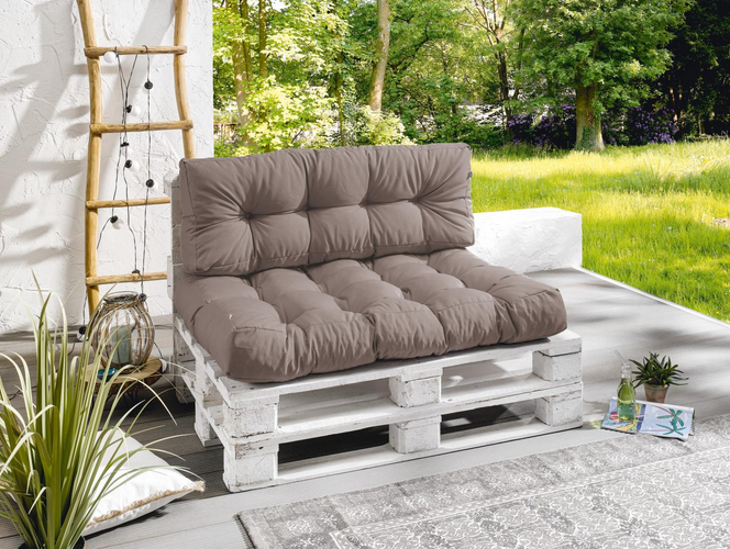🪑 LIVARNO home Palettenkissen-Set Taupe
