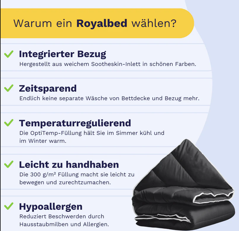 🌟 Zelesta Royalbed – Schwarz & Anthrazit, 135 x 200 cm 🌟