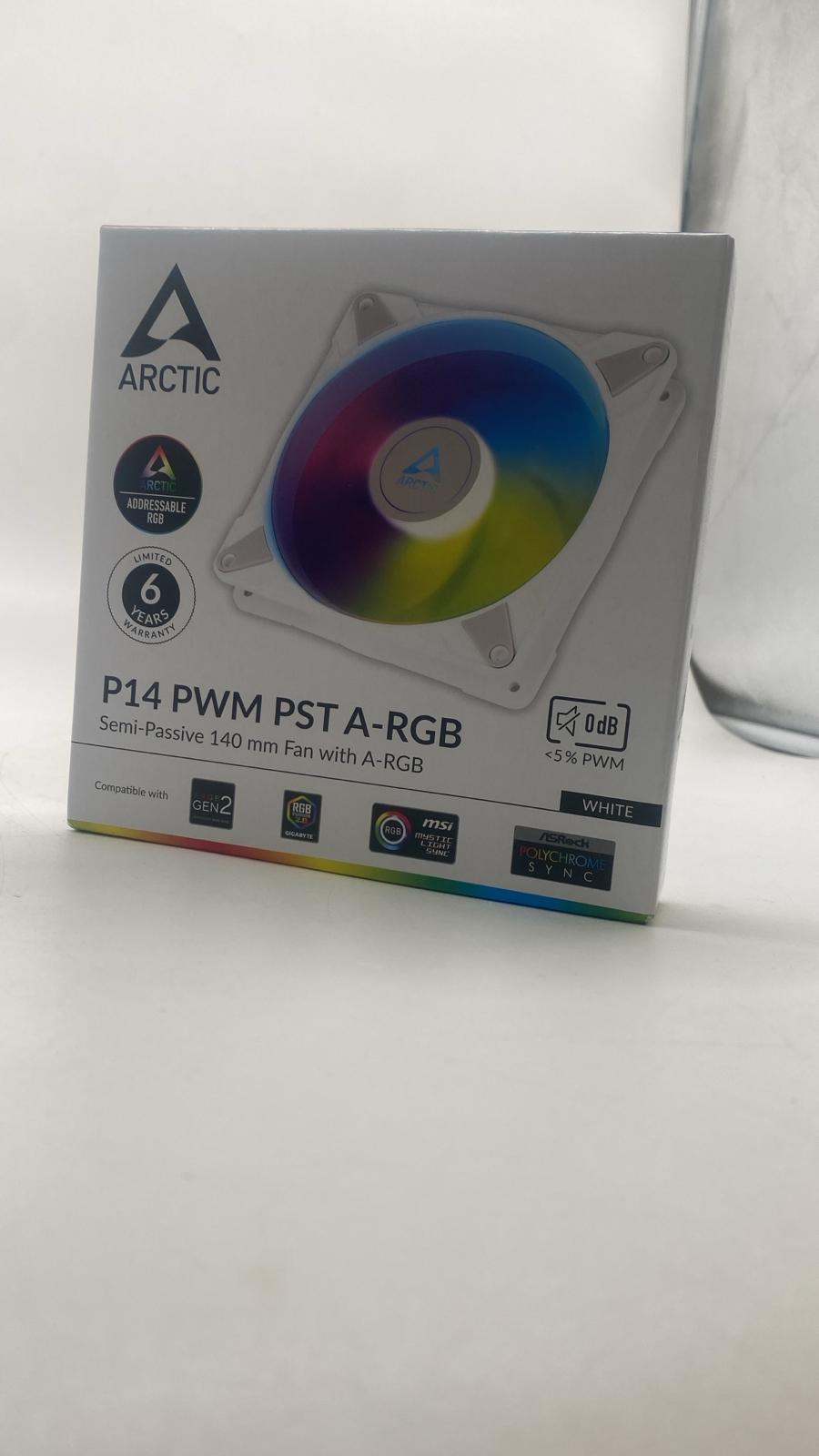 ARCTIC P14 PWM PST A-RGB – 140 mm PC Lüfter (Weiß) - B-Ware