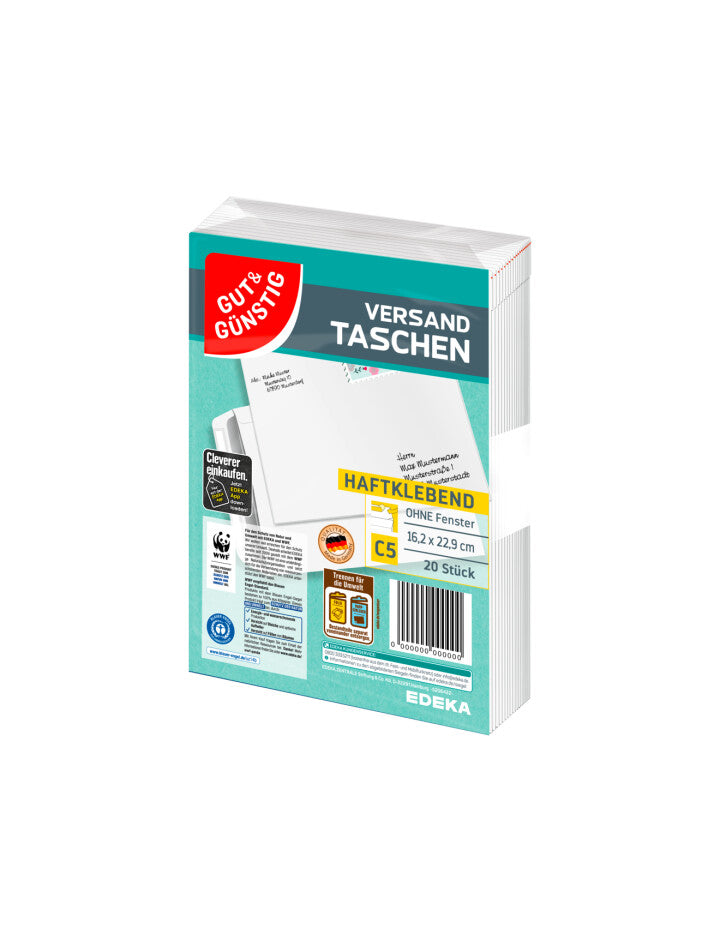 📦 Gut & Günstig Versandtaschen C5 (20 Stk)