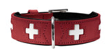 🐶 HUNTER Halsband Swiss 47 – Rot/Schwarz, Leder, 38–43,5 cm - B-Ware