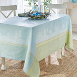 🌸 Sander Frühlingshafte Halbleinen-Tischdecke 100x100 cm