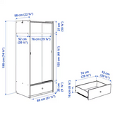 🚪 BRUKSVARA Schiebetüren-Kleiderschrank 80x191 cm – B-Ware!