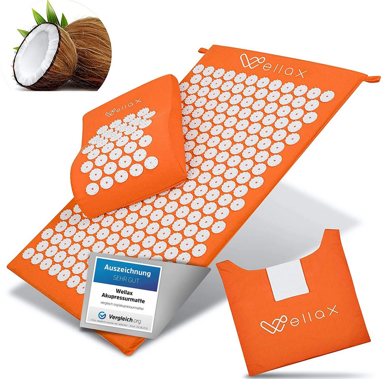 🌿 Wellax Akupressur-Matte mit Kissen