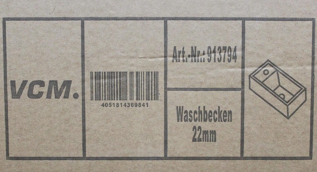 🚿 VCM Aufsatzwaschbecken 41x22 cm – B-Ware!