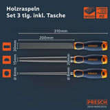 Presch Holzraspel-Set 3-tlg. inkl. Rolltasche
